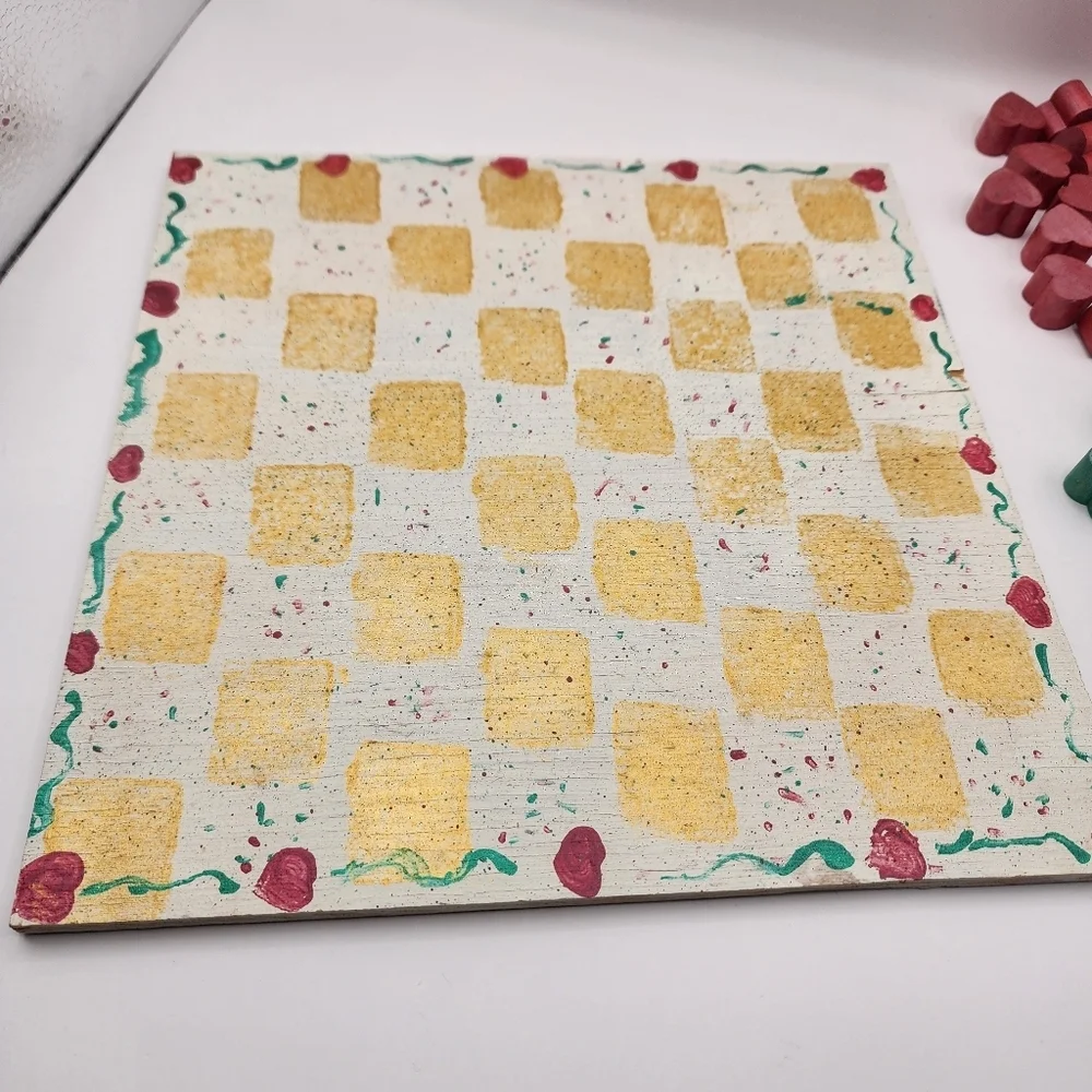Handmade Wooden Checkers Board Game 9x9